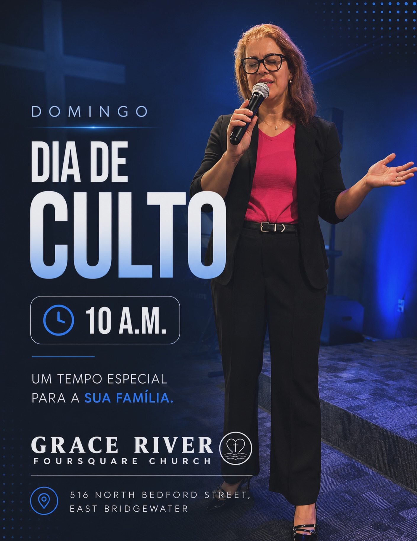 Grace River invitation to Sunday worship at 10 AM
